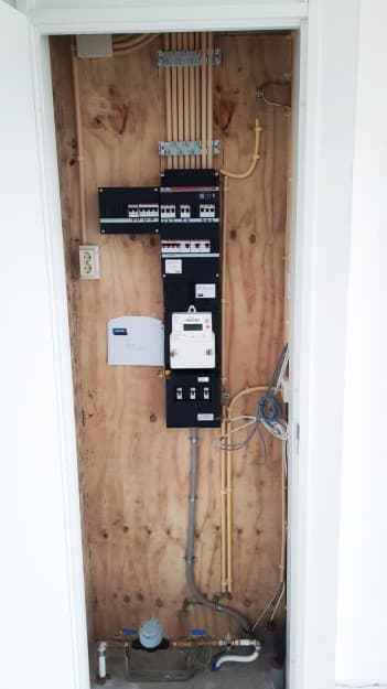 Complete groepenkast en meterkast in een nieuwbouwwoning